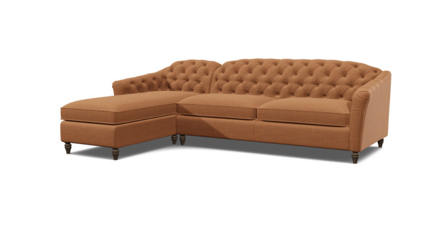 Orange 3.5 Seater Corner Sofa - Traditional Chesterfield Style Fabric Luxury Premium Corner Sofa - Payton Range - image 1