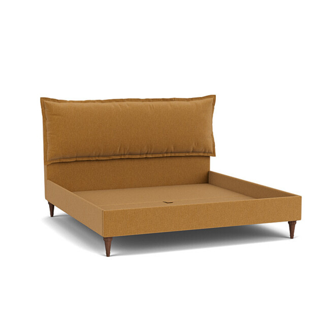 Orange Velvet Emperor Size Bed Frame - Traditional Low End With Large Headboard In Stain Resistant Velvet - Lyndhurst Range - image 1