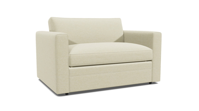 White Chenille Loveseat Armchair Sofabed - Modern Pull Out Chair Bed In Stain Resistant Chenille - Bromley Range - image 1
