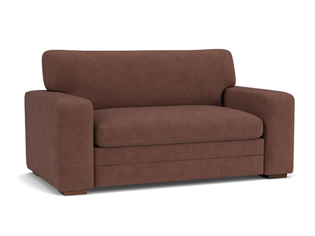 Purple Velvet Loveseat Armchair - Modern Snuggle Cuddler Custom Arm Chair In Easy Clean Velvet - Sloane Range - image 1