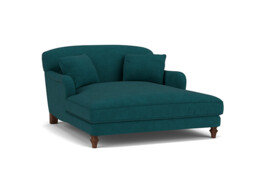 Darlings of Chelsea Evelyn Stylish Teal Loveseat Chaise Day Bed - thumbnail 1