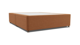 Orange Velvet King Size Bed Divan - Modern Style Divan Base In Stain Resistant Velvet - Barnsley Range