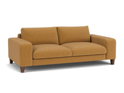 Orange Velvet 3 Seater Sofa - Modern Style Custom Sofa In Stain Resistant Velvet - Kingly Range - thumbnail 1