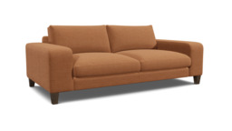 Orange Velvet 3 Seater Sofa - Modern Style Custom Sofa In Stain Resistant Velvet - Kingly Range - thumbnail 1