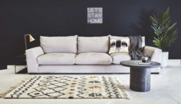 Grey 5 Seater Leather Sofa -Modern Contemporary Style Grand Premium Top Grain Leather Sofa - Kingston Range - thumbnail 2