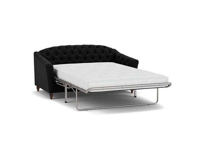 Black Velvet 3 Seater Sofabed - Traditional Fold Out Custom Sofa Bed In Easy Clean Velvet - Payton Range - image 1