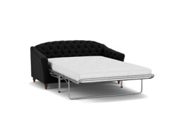 Black Velvet 3 Seater Sofabed - Traditional Fold Out Custom Sofa Bed In Easy Clean Velvet - Payton Range - thumbnail 1