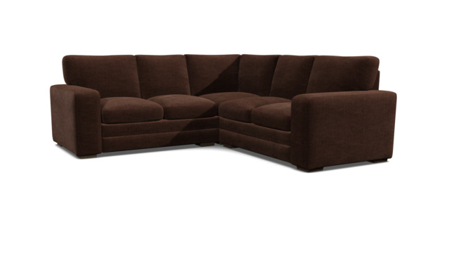 Brown Velvet 2X2 Seater Corner Sofa - Modern Style Custom Sofa In Easy Clean Velvet - Sloane Range - image 1