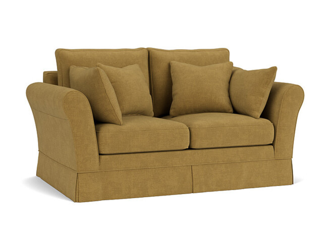 Yellow Velvet 2 Seater Sofa - Traditional Style Custom Sofa In Stain Resistant Velvet - Jude Range - image 1