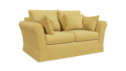 Yellow Velvet 2 Seater Sofa - Traditional Style Custom Sofa In Stain Resistant Velvet - Jude Range - thumbnail 1