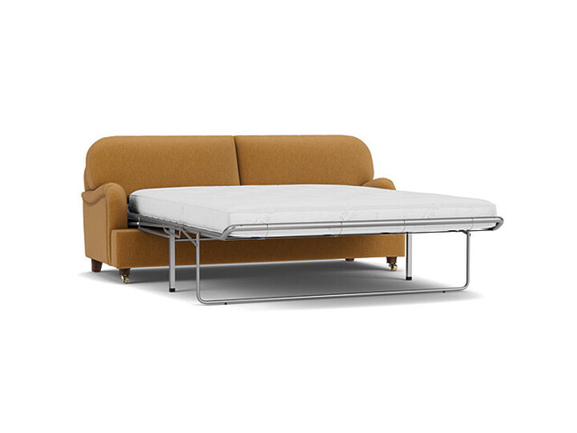 Orange Velvet 4 Seater Sofabed - Traditional Fold Out Custom Sofa Bed In Stain Resistant Velvet - Helston Range - image 1