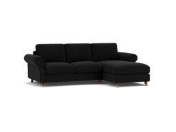 Kendal 3 seater Chaise Sofa Bed  black