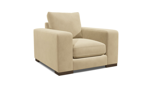 Cream Fabric Armchair - Modern Accent Custom Arm Chair - Ashdown Range - image 1