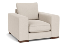 Cream Fabric Armchair - Modern Accent Custom Arm Chair - Ashdown Range