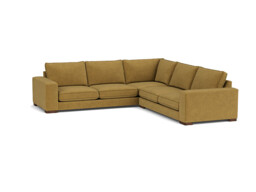 Yellow Velvet 4 Seater Corner Sofa - Modern Style Custom Sofa In Stain Resistant Velvet - Ashdown Range - thumbnail 1