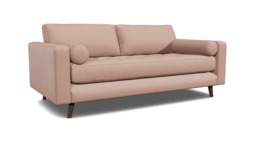Pink Velvet 2.5 Seater Sofa - Modern Style Custom Sofa In Stain Resistant Velvet - Shoreditch Range