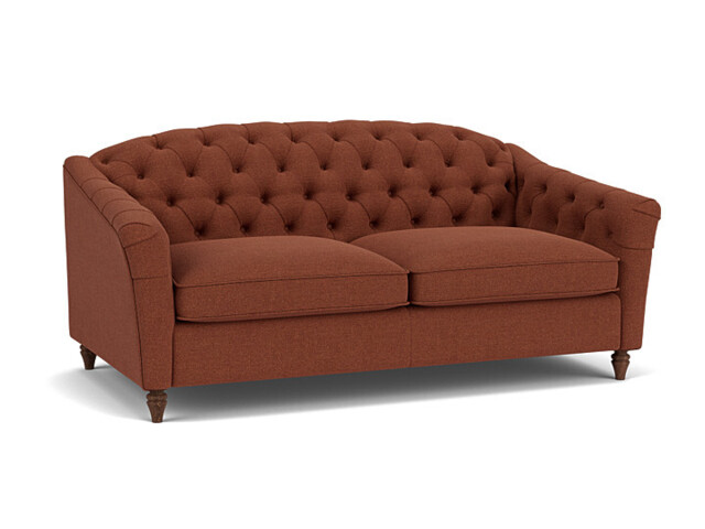 Red Velvet 3.5 Seater Sofa - Traditional Button Back Custom Sofa In Easy Clean Velvet - Payton Range - image 1