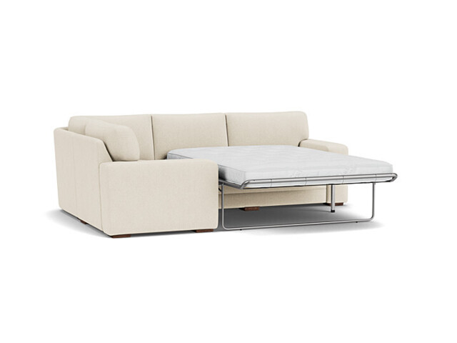 White Chenille 3X1.5 Seater Corner Sofabed - Modern Fold Out Custom Sofa Bed In Stain Resistant Chenille - Sloane Range - image 1
