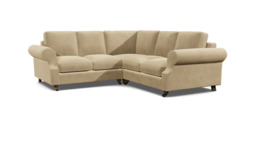 Cream 2 Seater Corner Sofa - Modern Style Fabric Luxury Premium Corner Sofa - Kendal Range - thumbnail 1