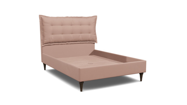 Pink Velvet King Size Bed Frame - Traditional Low End With Large Headboard In Stain Resistant Velvet - Lyndhurst Range - image 1