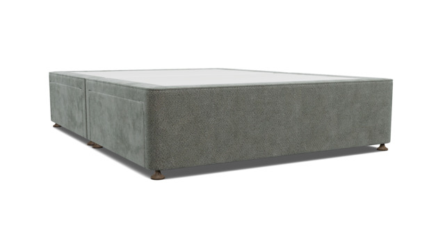 Grey Fabric King Size Bed Divan - Modern Style Divan Base In Easy Clean Fabric - Barnsley Range - image 1