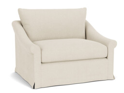Hayling Loose Cover Loveseat Sofa white - thumbnail 1