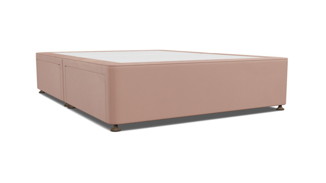 Pink Velvet King Size Bed Divan - Modern Style Divan Base In Stain Resistant Velvet - Barnsley Range - image 1