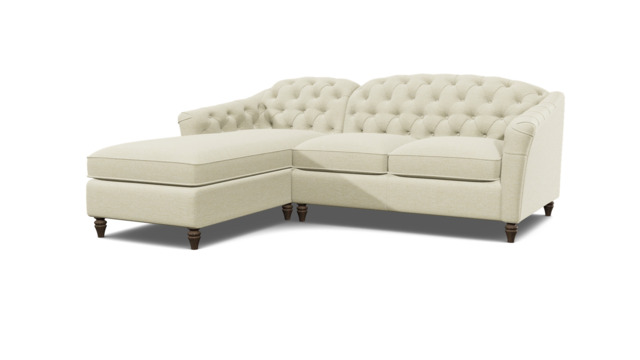 Sophisticated Payton White 2 Seater Versatile Chaise Sofa Bed, Deep Button Detailing and Customisable - Darlings of Chelsea - image 1