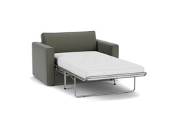 Grey Fabric Loveseat Armchair Sofabed - Modern Pull Out Chair Bed In Easy Clean Fabric - Bromley Range - thumbnail 1