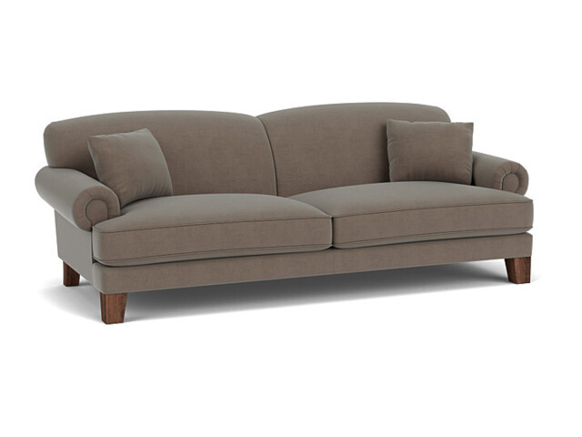 Brown Velvet 4 Seater Sofa - Traditional Style Custom Sofa In Easy Clean Velvet - Thatcham Range - image 1