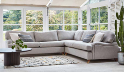 Green Linen 2X2 Seater Corner Sofa - Traditional Style Custom Sofa - Helston Range - thumbnail 3