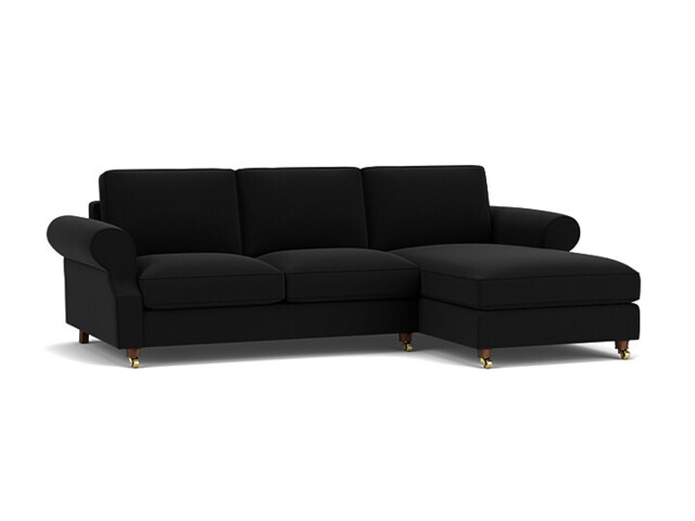 Kendal 3.5 Seater Chaise Sofa Bed black - image 1