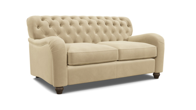 Cream Fabric 2 Seater Sofa - Traditional Button Back Custom Sofa - Bakewell Range - image 1