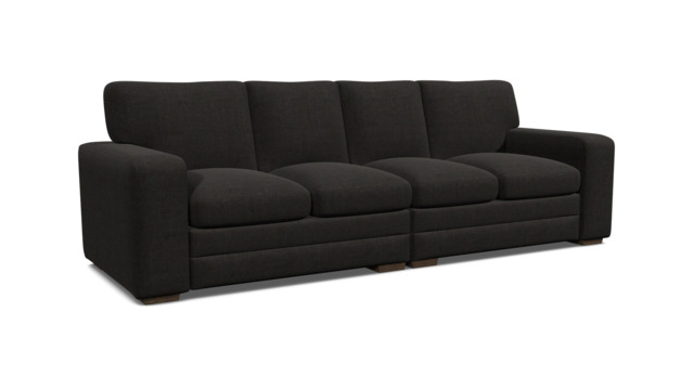Black Velvet 4.5 Seater Sofa - Modern Style Custom Sofa In Easy Clean Velvet - Sloane Range - image 1