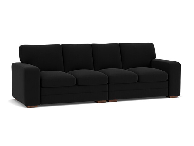 Black Velvet 4.5 Seater Sofa - Modern Style Custom Sofa In Easy Clean Velvet - Sloane Range - image 1