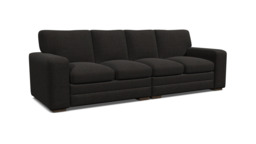 Black Velvet 4.5 Seater Sofa - Modern Style Custom Sofa In Easy Clean Velvet - Sloane Range - thumbnail 1