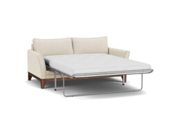 White Chenille 3 Seater Sofabed - Modern Fold Out Custom Sofa Bed In Stain Resistant Chenille - Exmouth Range - thumbnail 1