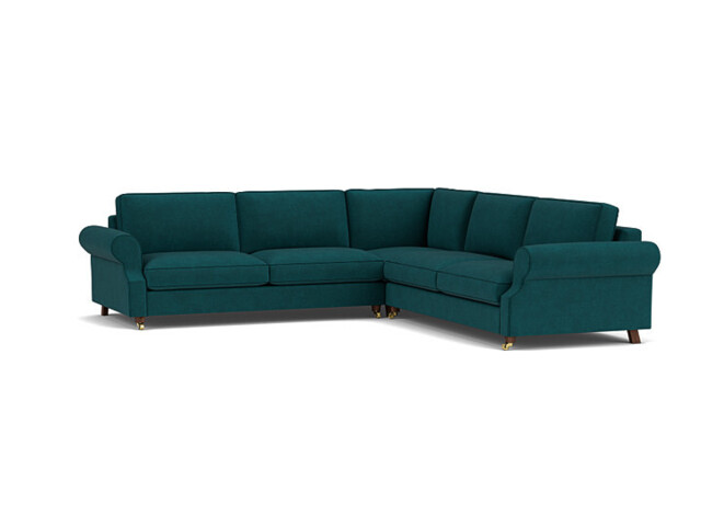 Teal 3.5 Seater Corner Sofa - Modern Style Fabric Luxury Premium Corner Sofa - Kendal Range - image 1