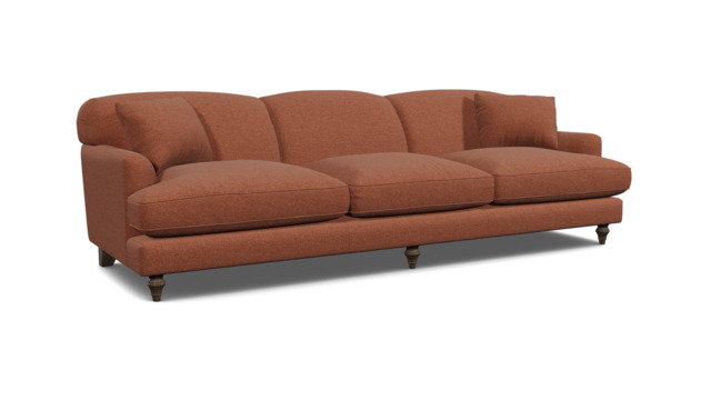 Red Velvet 3 Seater Sofa - Traditional Style Custom Sofa In Easy Clean Velvet - Galloway Range - image 1