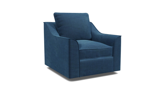 Blue Velvet Armchair - Modern Accent Custom Arm Chair In Easy Clean Velvet - Brixton Range - image 1