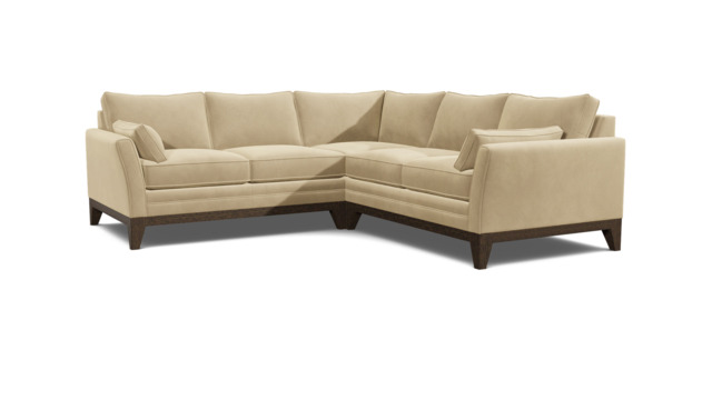 Cream 2 Seater Corner Sofa - Modern Style Fabric Luxury Premium Corner Sofa - Exmouth Range - image 1