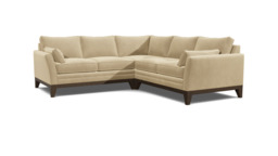 Cream 2 Seater Corner Sofa - Modern Style Fabric Luxury Premium Corner Sofa - Exmouth Range - thumbnail 1