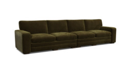 Green Linen 6 Seater Sofa - Modern Style Custom Sofa Settee - Sloane Range - thumbnail 1