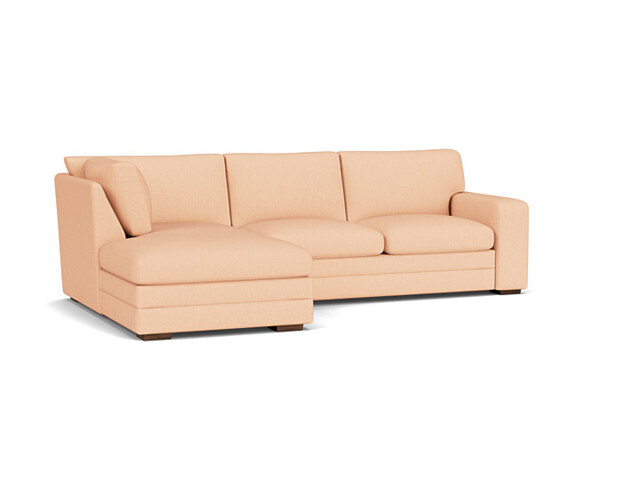 Pink Velvet 3 Seater Sofa With Left Chaise - Modern Style Custom Sofa In Stain Resistant Velvet - Sloane Range - image 1