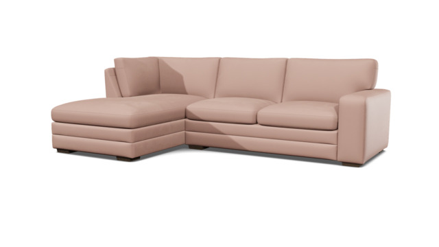 Pink Velvet 3 Seater Sofa With Left Chaise - Modern Style Custom Sofa In Stain Resistant Velvet - Sloane Range - image 1