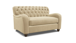 Cream Fabric Loveseat Armchair - Traditional Snuggler Cuddler Custom Arm Chair - Bakewell Range