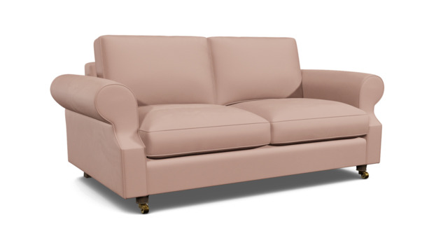 Pink Velvet 3 Seater Sofa - Traditional Style Custom Sofa In Stain Resistant Velvet - Kendal Range - image 1