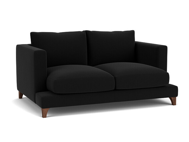 Black Velvet 2 Seater Sofa - Modern Style Custom Sofa In Easy Clean Velvet - Holland Range - image 1