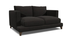 Black Velvet 2 Seater Sofa - Modern Style Custom Sofa In Easy Clean Velvet - Holland Range - thumbnail 1