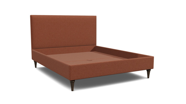 Red Velvet King Size Bed Frame - Traditional Low End With Large Headboard In Easy Clean Velvet - Yarnmouth Range - image 1
